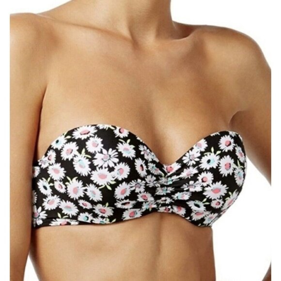 NWT California Waves Bikini Top Juniors' Small Padded Daisy Duke + Polka Dots S - Picture 1 of 12